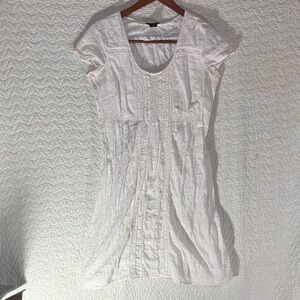 Eddie Bauer White Textured Midi Dress